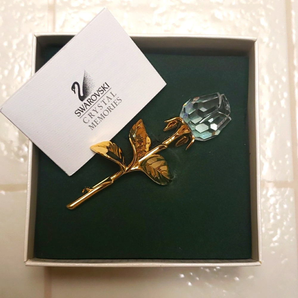 Swarovski Crystal Rose Pin